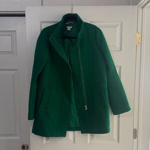 J. Crew Vibrant Green Trench Coat